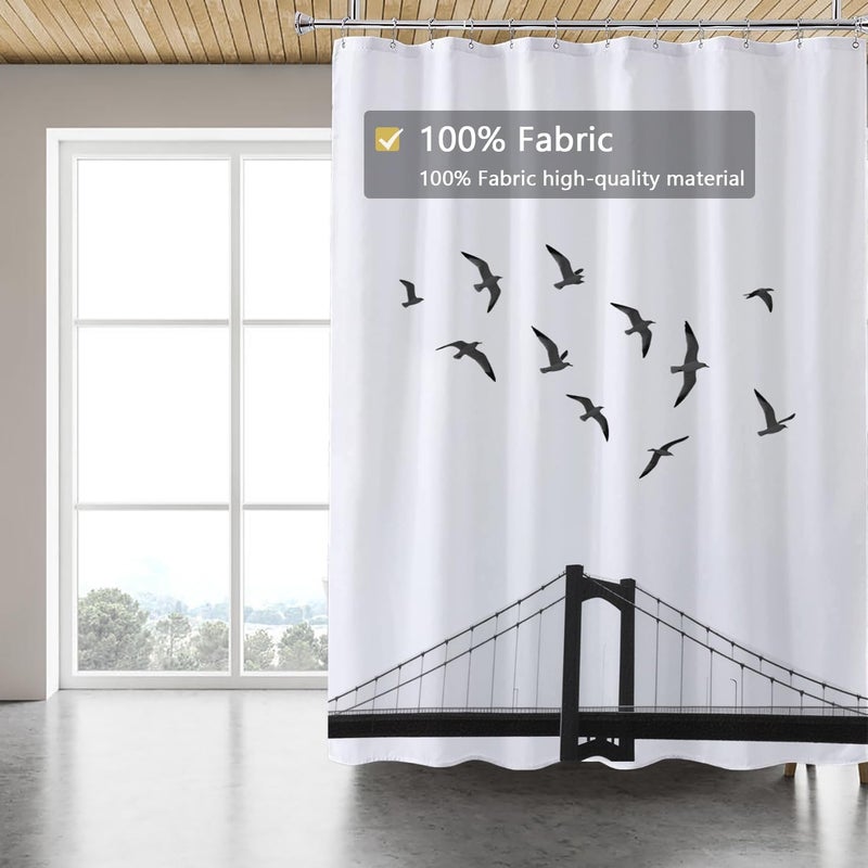 LLSCL Fabric Shower Curtain Liner with Magnets, Waterproof Hotel Quality, 72 x 72 Machine Washable - Image 5